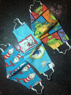 Set of Three 100% Cotton Face Masks