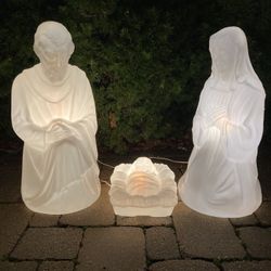Nativity Set Mary Joseph & Baby Jesus Blow Molds