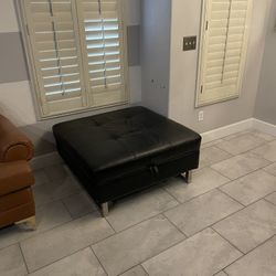 Leather Ottoman 