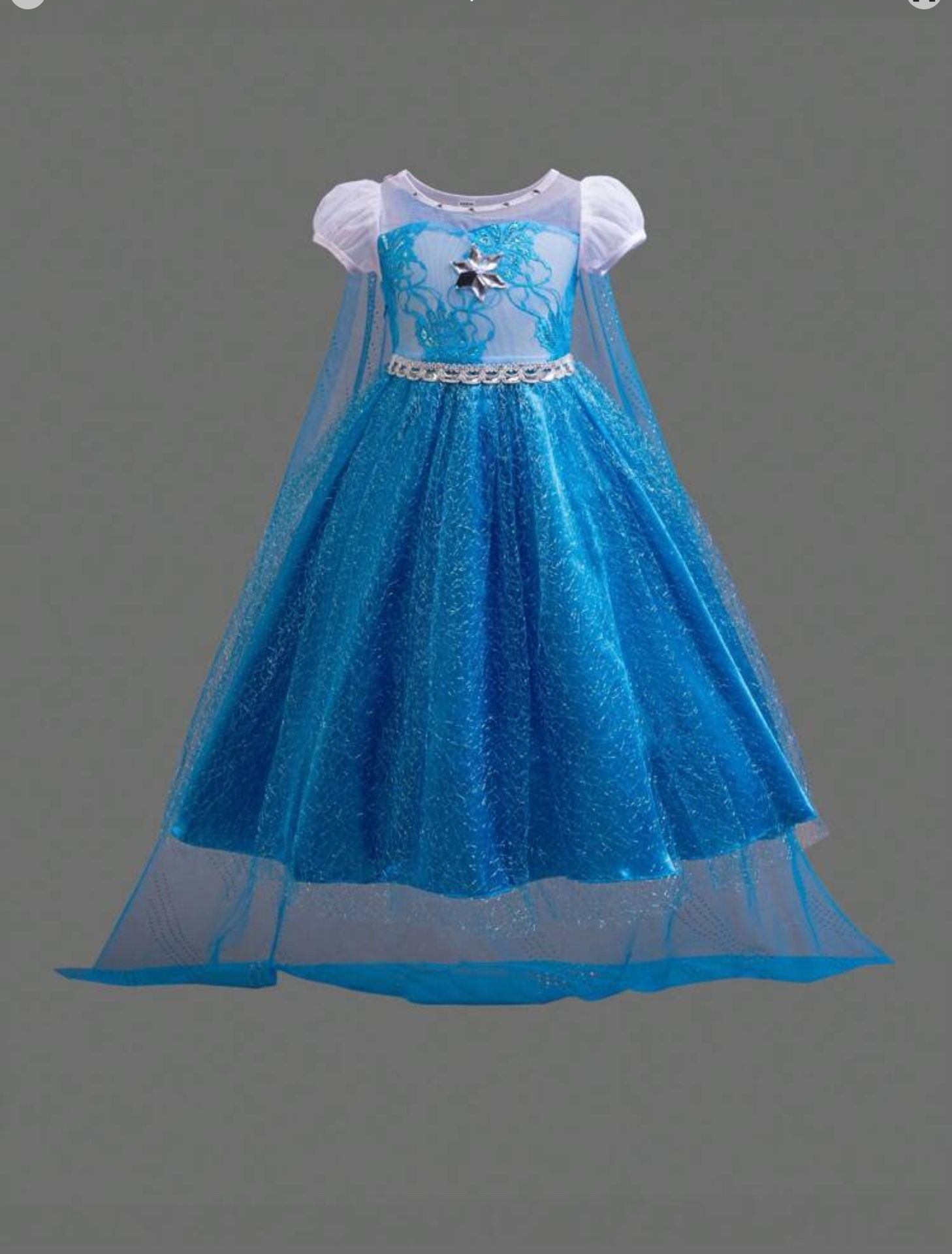 Blue & White Princess Dress w/Removable Cape