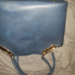 Blue Leather Tote $29 Or Best Offer