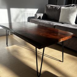Solid Wood Coffee Table - Live Edge - 48" x 24"
