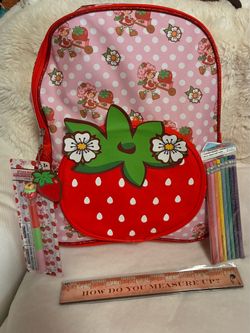 Strawberry Shortcake backpack & supplies