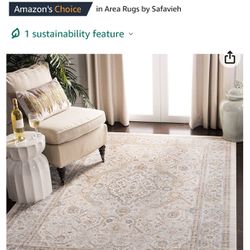 SAFAVIEH Isabella Collection Area Rug - 8' x 10', Cream & Beige, Oriental Design, Non-Shedding & Easy Care, Ideal for High Traffic Areas in Living Roo