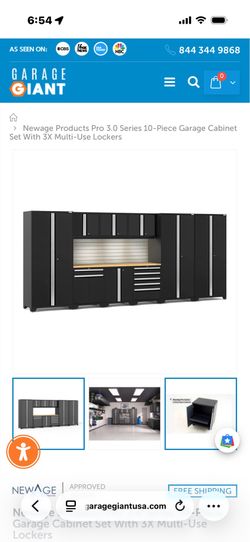 NewAge Products' Pro 3.0 Series 10-Piece metal garage cabinet set