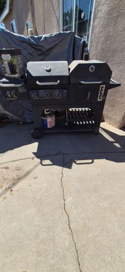 Dual Burner Gas and Charcoal Combo Grill