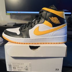 Jordan 1 Mid Laser Orange Black 10W