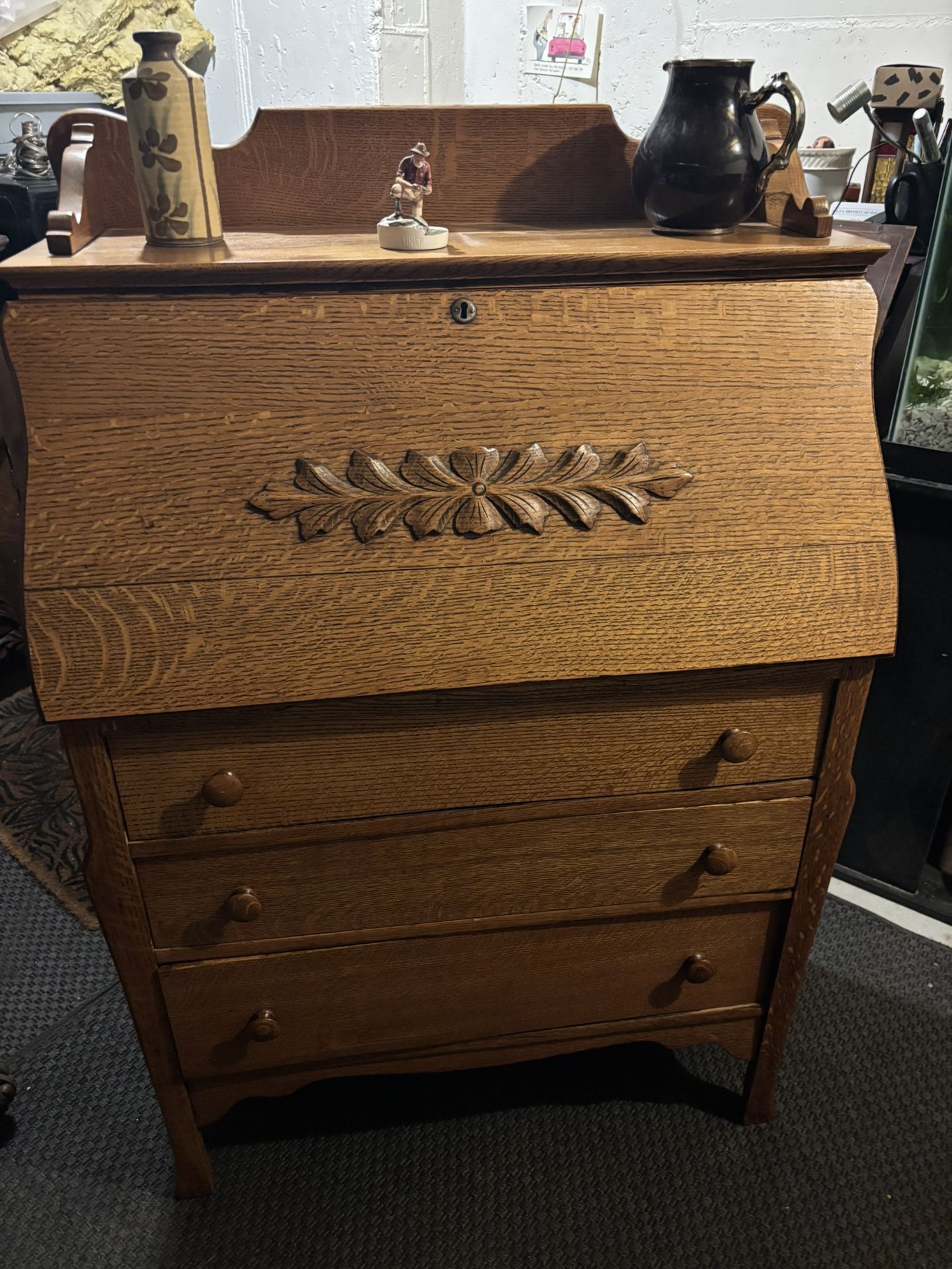 Classic antique oak secretary’s desk