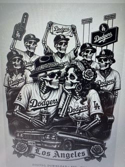 LA Dodgers Sugar Skull DTF t-shirts