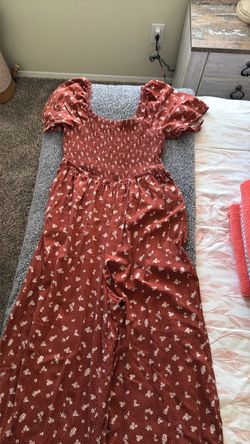 Rust Floral Jumpsuit