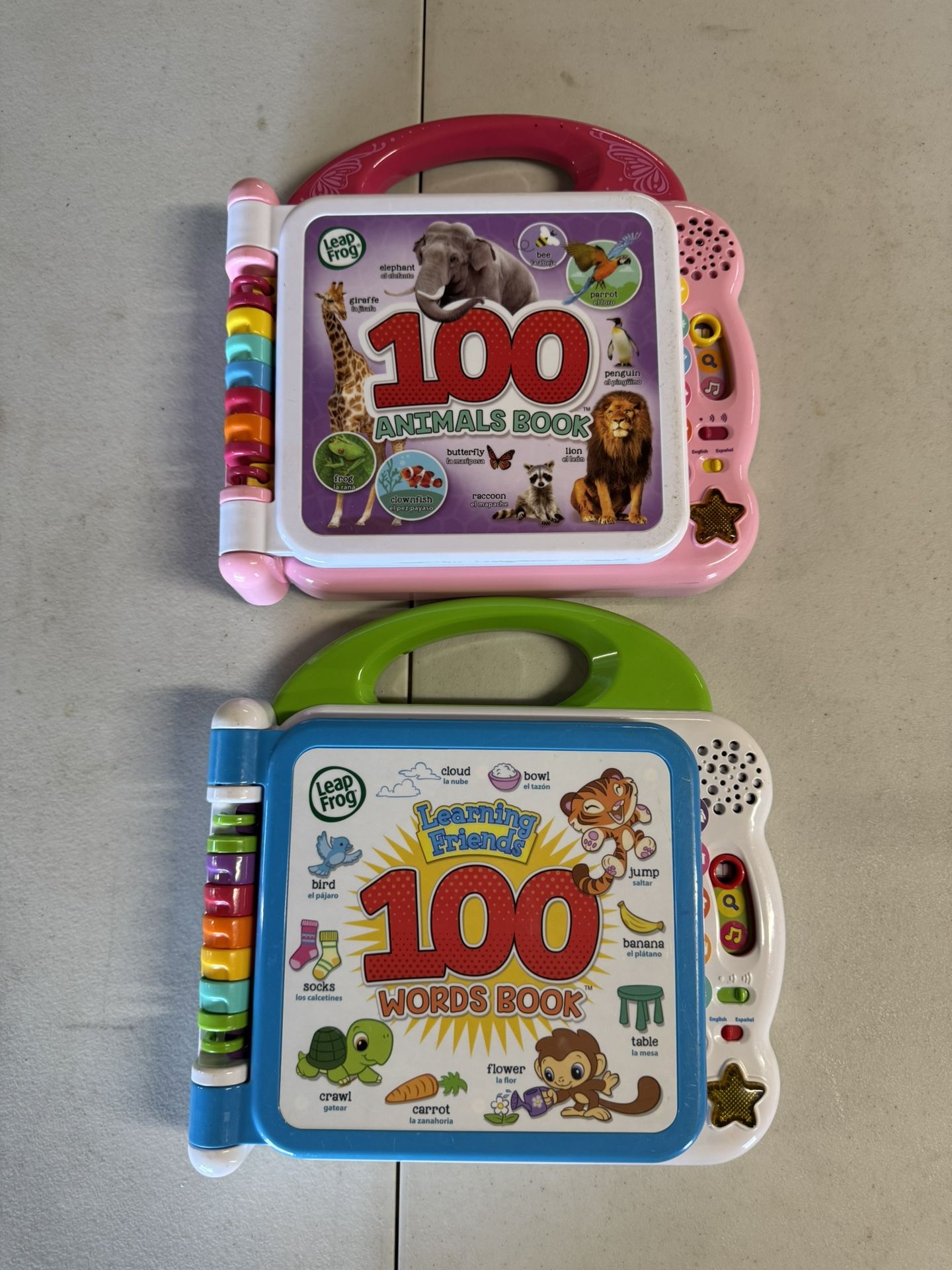 2 Leap Frog Learning Books LeapFrog 100 Animals Book LeapFrog Learning Friends 100 Words Book Location new port Richey