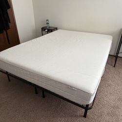 Queen Size IKEA Mattress With Metal Bed Frame