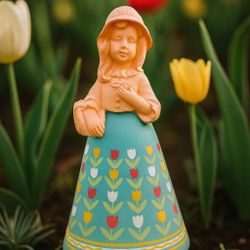 Avon USA 1970s Empty Figural Dutch Maid Sonnet Cologne Decanter, 5.75”