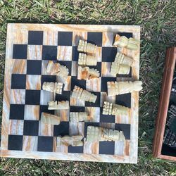 Onyx And Marble Complete Set With Board And Wood Box