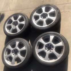 4 - 205/45r17 4x100 4x3.94 4x114.3 4x4.5 Civic Altima Xb Camry Rims Wheels Tires Good 80% Treads!