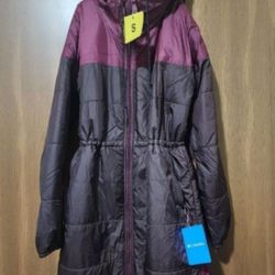 Columbia Women's Flash Challenger Sherpa Lined Long Jacket New Cinder, Marionberry Made in India Size S