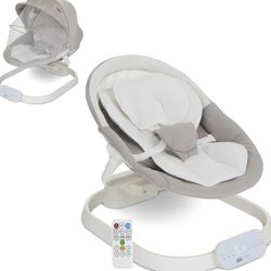 évolur Comfort Cocoon Baby Swing with TUYA Voice Control, 5-Speed Sway with Remote, Touchscreen Motion & Music, Removable Canopy & Toys, 5-Point Safet