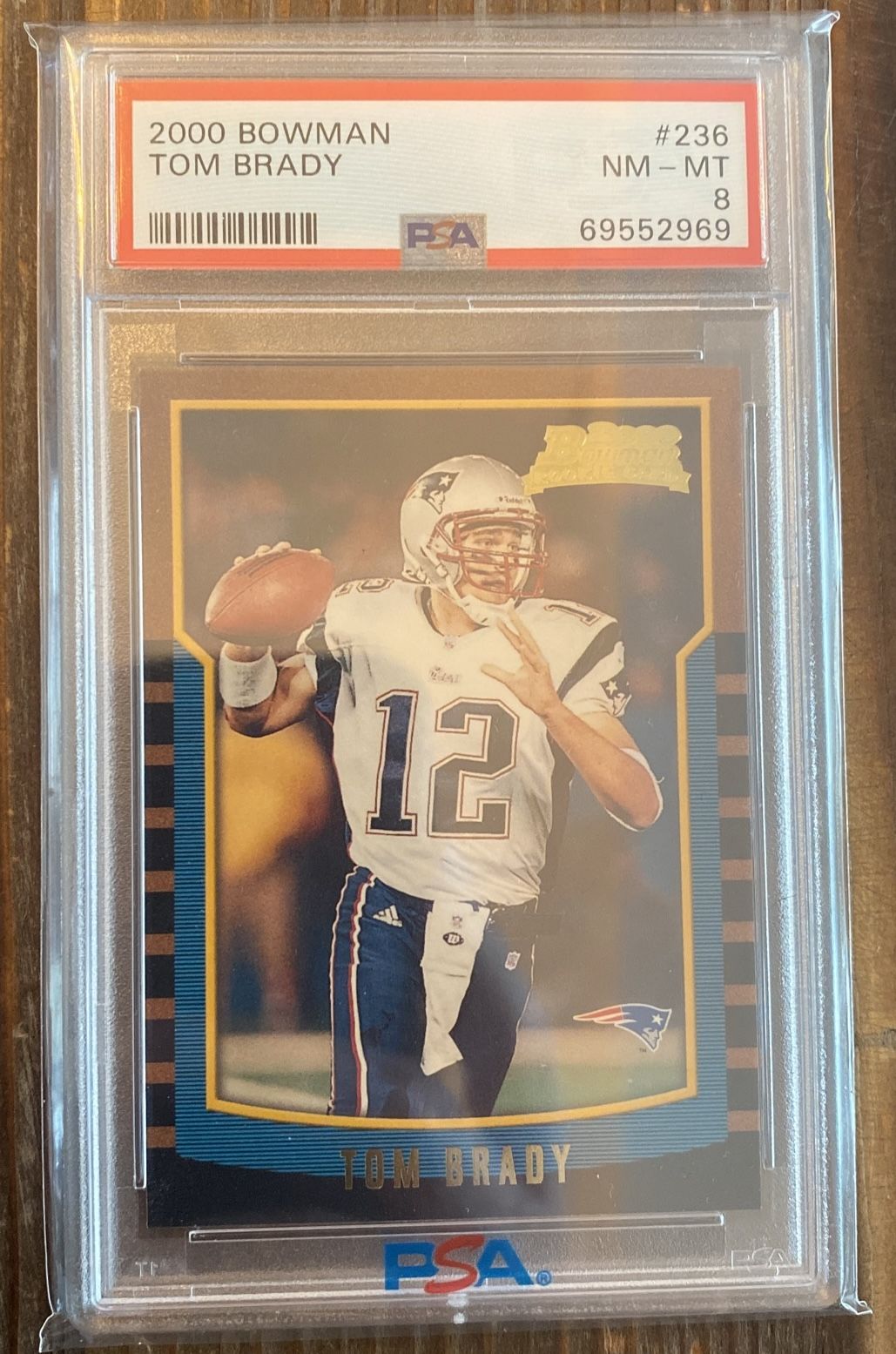2000 Bowman Tom Brady Rookie Card PSA 8-Iconic Rookie Card!