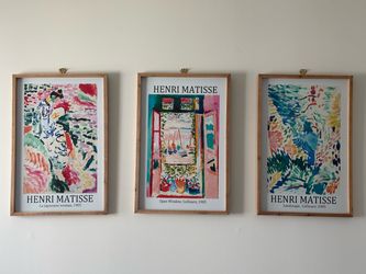 Set of 3 Framed Henri Matisse Prints – 16” x 24” – Wall Art