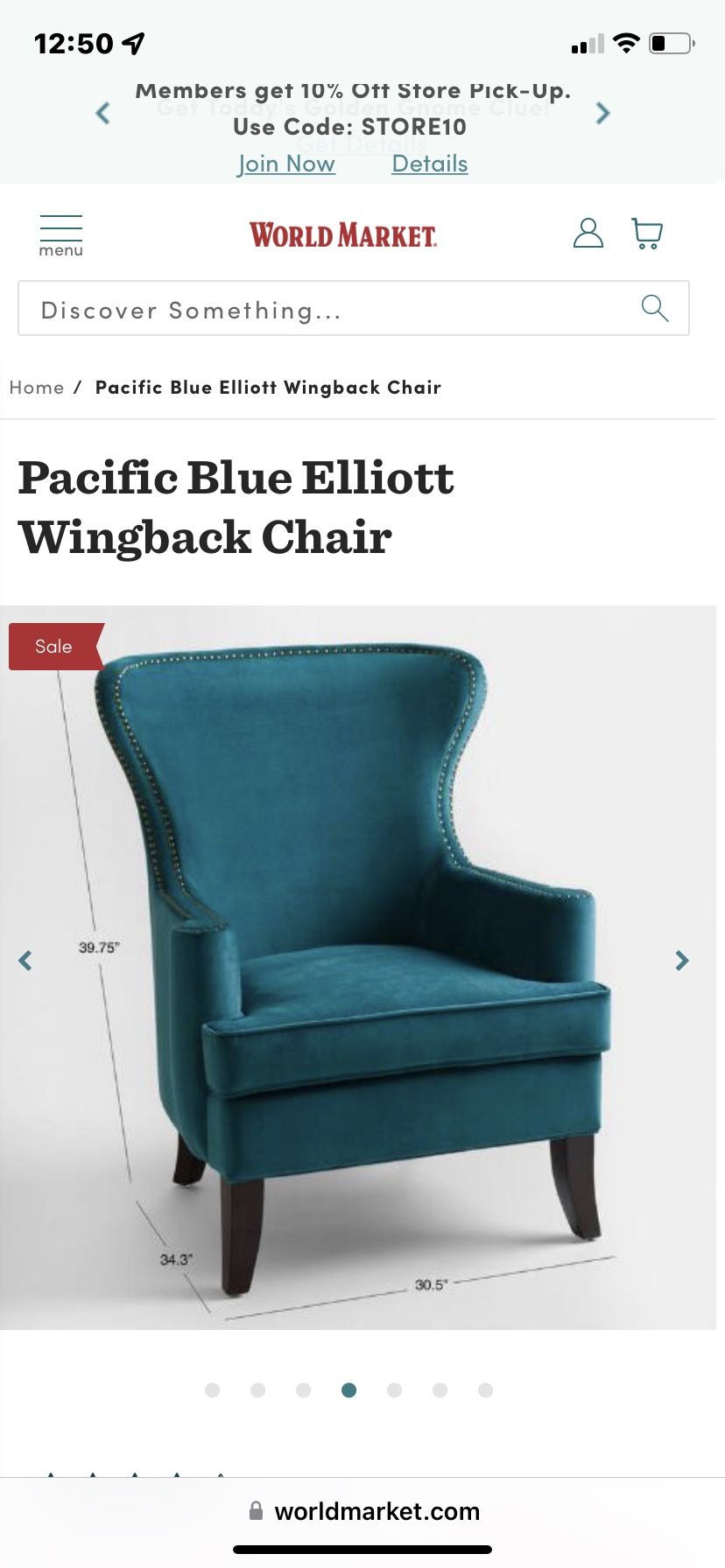 Pacific blue 2025 elliott wingback chair