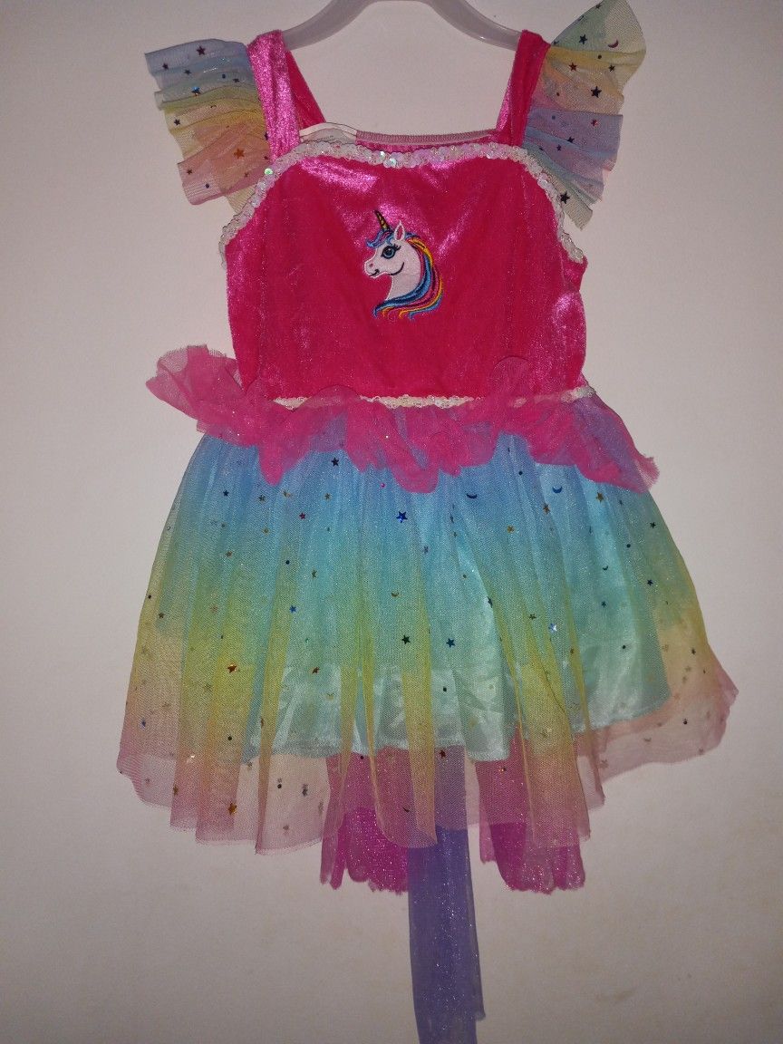Halloween Costume - Girl's Unicorn Rainbow Dress 