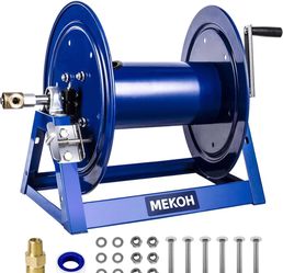 MEKOH Steel Hose Reel with Hand Crank