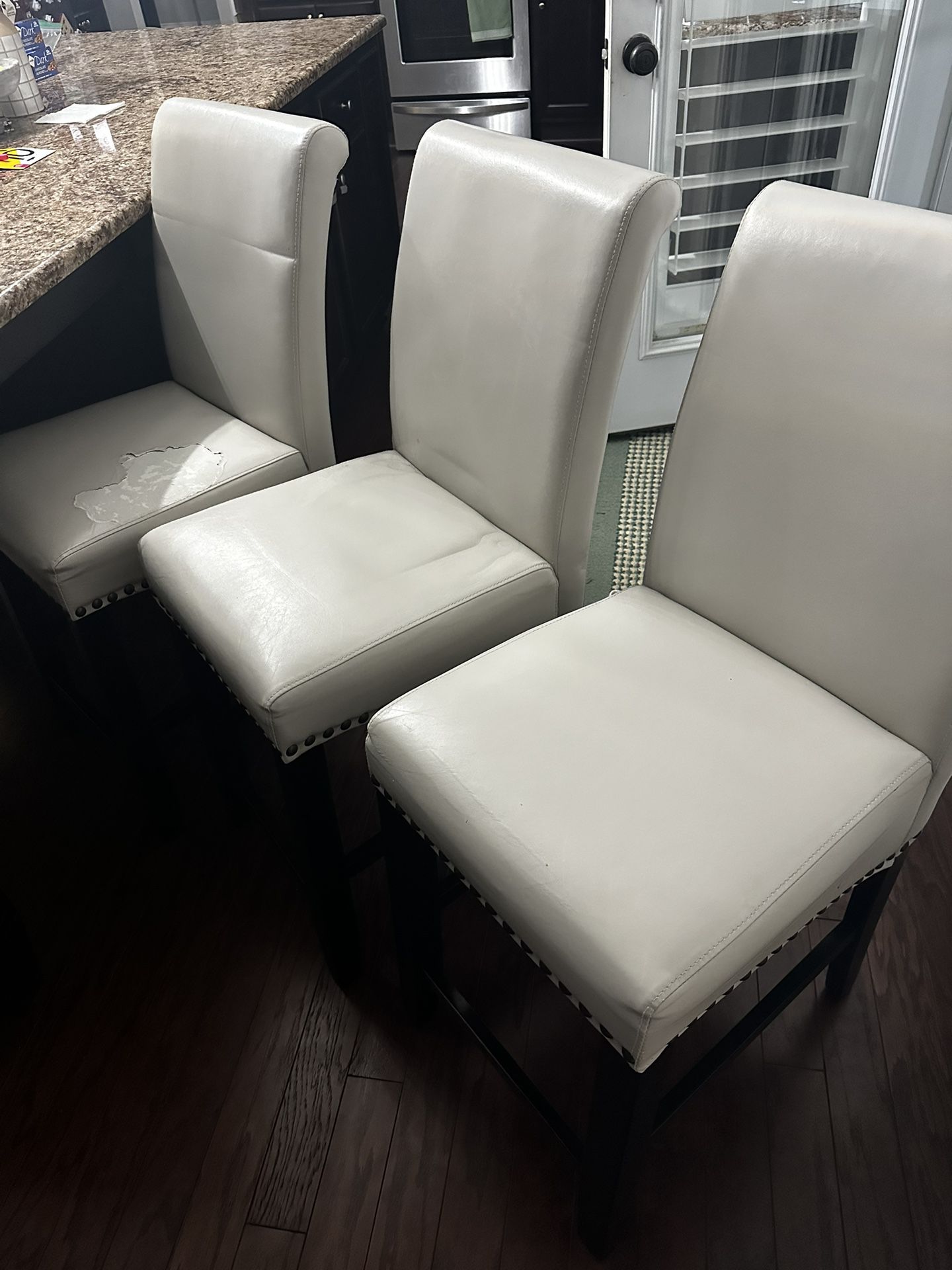 Counter Height Leather Stools 