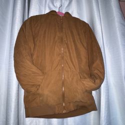 Brown suede jacket with hood #suede #outerwear