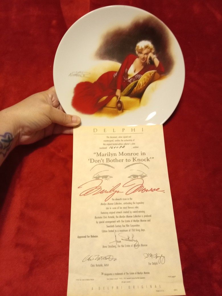 1992 Delphi/Bradford Exchange Marilyn Monroe Collectors Plate