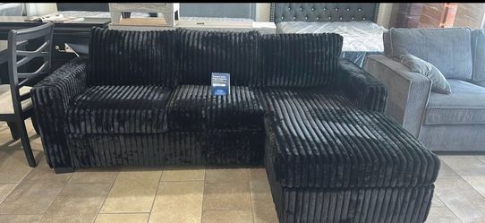 New! 🖤 Sofa Plush Black Sectional Couch L-Shape $10 Down