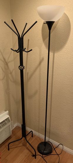 Coat rack and lamp