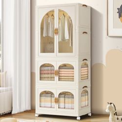 EHAMILY Portable Kids Closet Children's Wardrobe Collapsible Plastic Baby Clothes Large Cabinet Bedroom Nursery Armoire Quick Install Toddler Dresser 