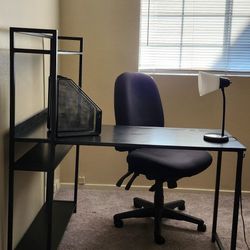 💥Desk + office chair + lamp + file cabinet metal💥ESCUCHO 🫵 OFERTA‼️