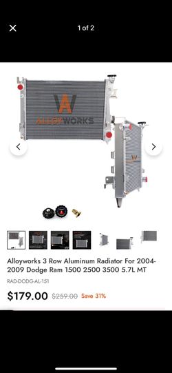 Alloyworks 3 Row Aluminum Radiator For 2004-2009 Dodge Ram 1(contact info removed) 3500 5.7L MT