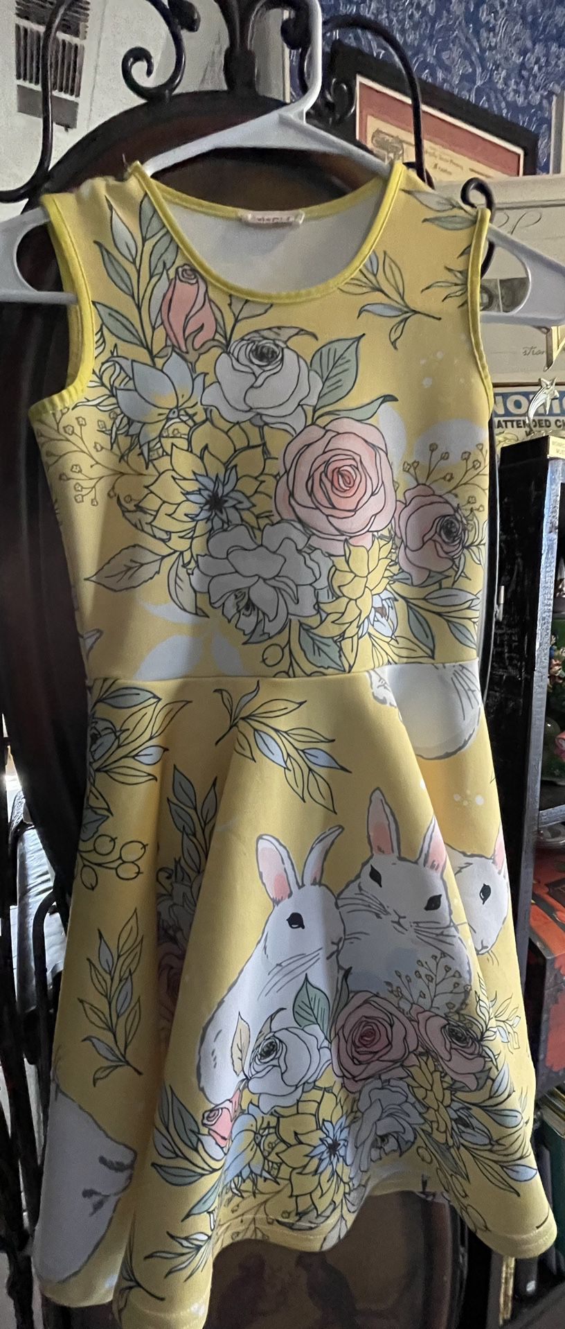 Easter Dress (rabbits & roses) sz 10/12