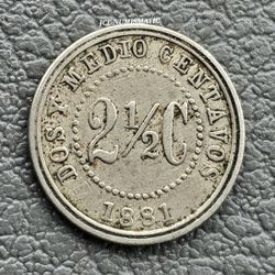 1881 - 2 1/2 Centavos Colombia Coin- Liberty Cap - KM# 179 - ¡Nice State!