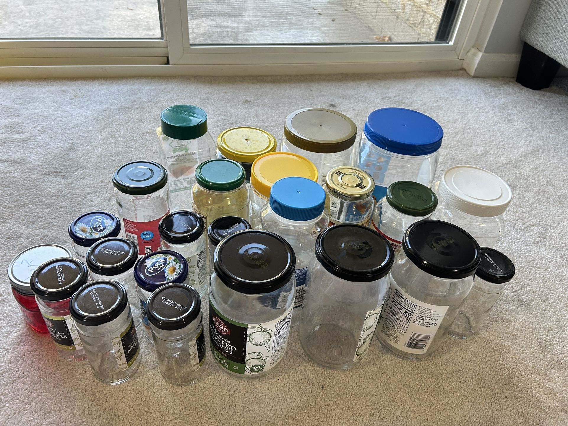 Assorted Empty Glass and Plastic Jars _ Miscellaneous items