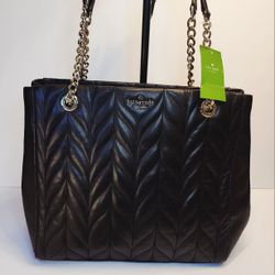 NWT Kate Spade Briar Lane Quilted Willis Black Leather Tote