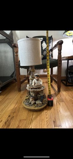 Artist Signed. Ceramic Lamp Sea Theme