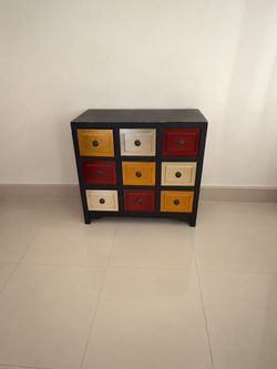 9-Drawer Multicolor Accent Chest Cabinet