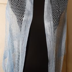 Beautiful Blue Scarf Wuth Tassels 