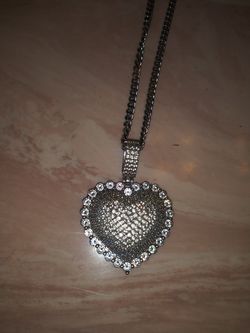Iced out heart pendant with chain