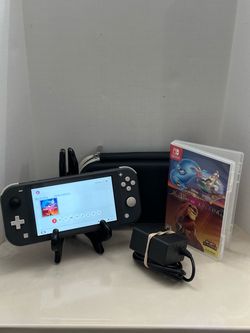 Nintendo Switch Lite Gray Handheld Gaming System W/ Aladdin Game