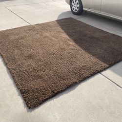 Super Nice High End 100% Wool 8’ x 8’ Square Brown Shag Rug