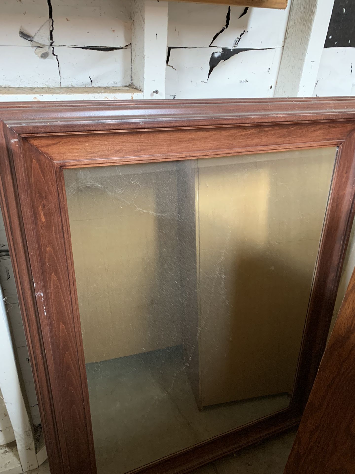 Large Wooden Framed Mirror