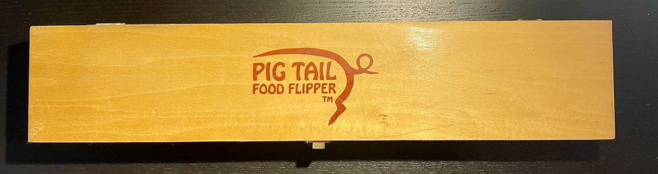 Pig Tail Food Flipper 12” 18.5” Wooden Handle Combo Original Box.