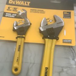 Dewalt Dip Grip 2 Pack Adjustable Wrenches.   BRAND NEW ITEM