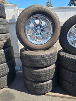 #18 wheels with tires MICHELIN, 6 in 5.5 bolt pattern, fits Chevy Silverado, Yukon, Sierra, Suburban, Tahoe, gmc, etc. 6-hole.