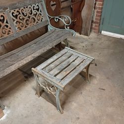 Antique Garden Benche And Table 