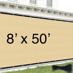 FENCE SCREEN 8 x 50 Privacy Screen  with ZIP TIES - BEIGE